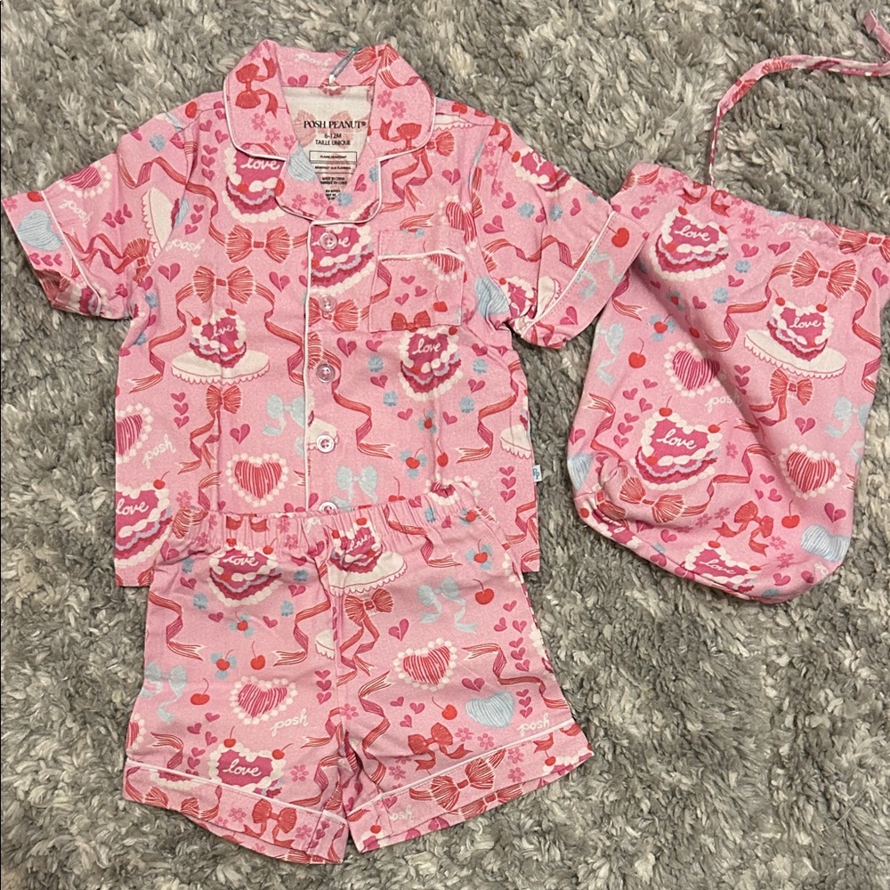 Posh Peanut Pink Love and Cake Pajama Set